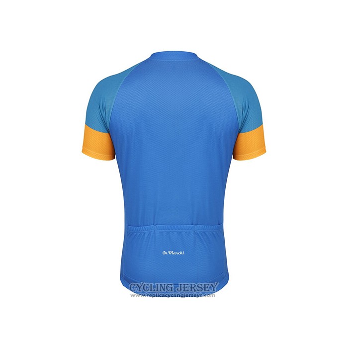 2021 Cycling Jersey De Marchi Yellow Blue Short Sleeve And Bib Short